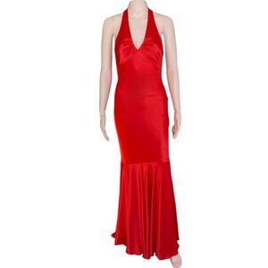 Satin Blaze V Neck Gown by Issue Size 0 NWT